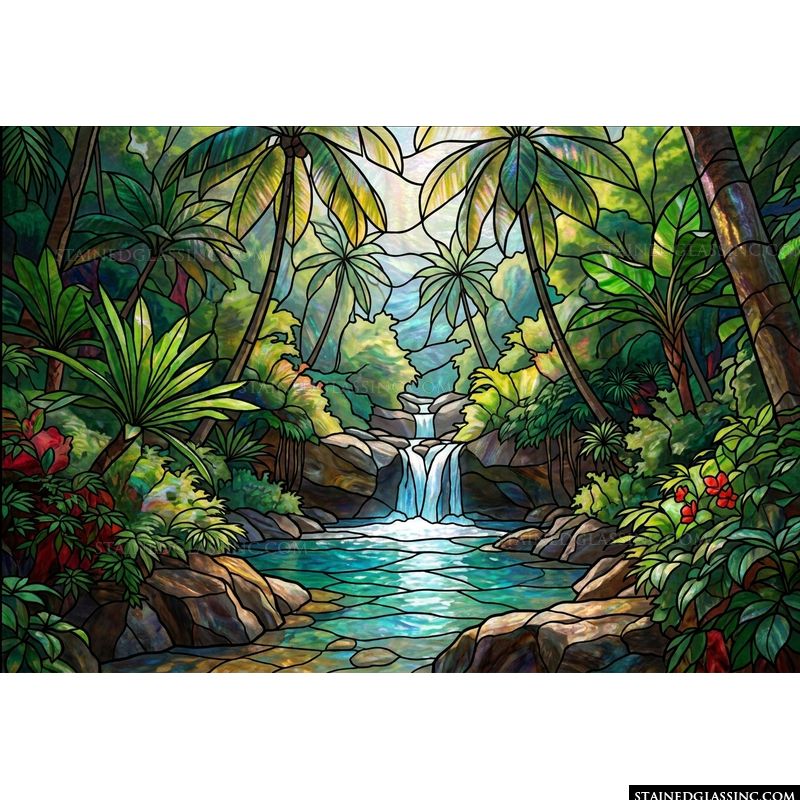 Tropical Waterfall Oasis