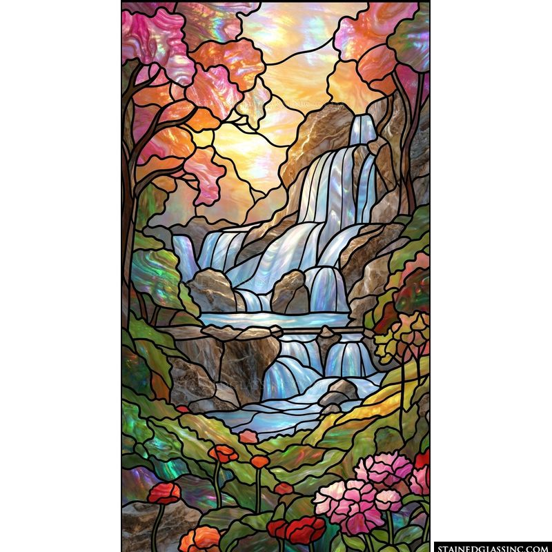 Waterfall in a Verdant Glen
