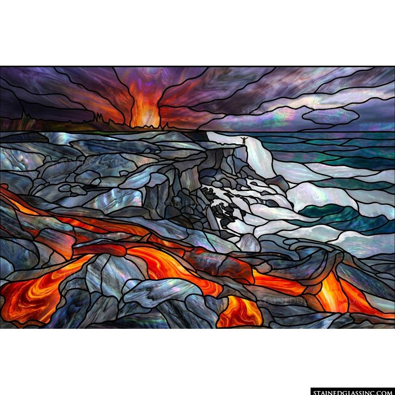 Volcanic Coast at Sunset
