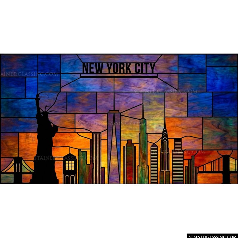 New York City Skyline with Statue of Liberty