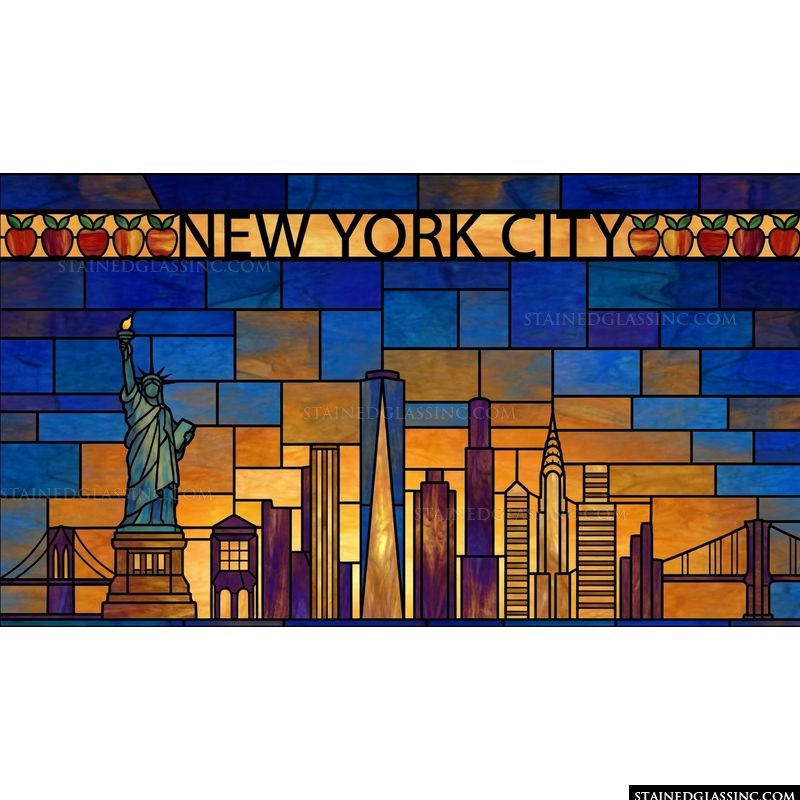New York City Skyline with Statue of Liberty