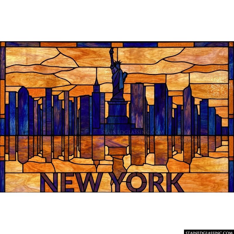 New York City Skyline with Statue of Liberty