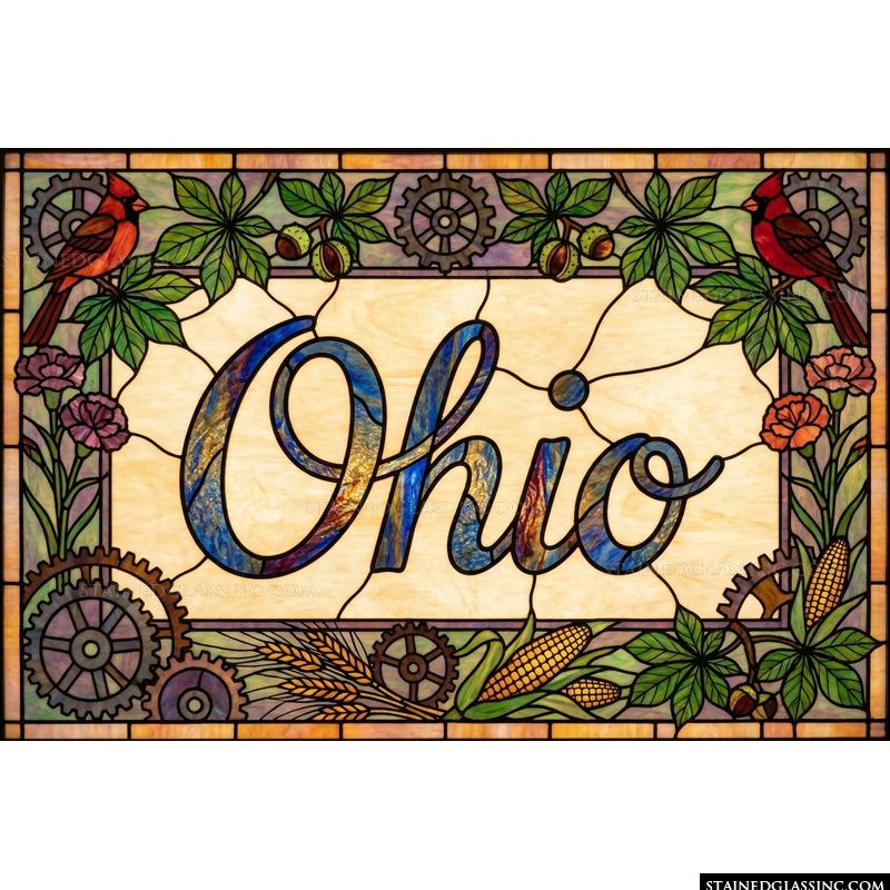 Ohio State Tribute with Cardinals and Gears