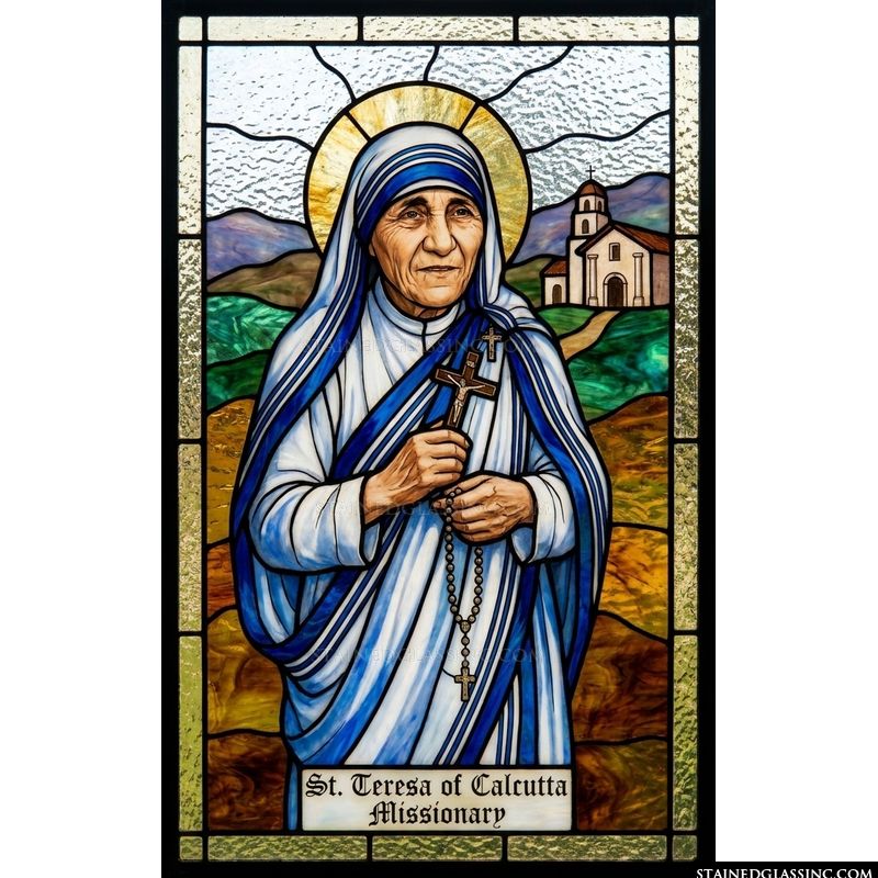 Saint Teresa of Calcutta with Cross and Rosary