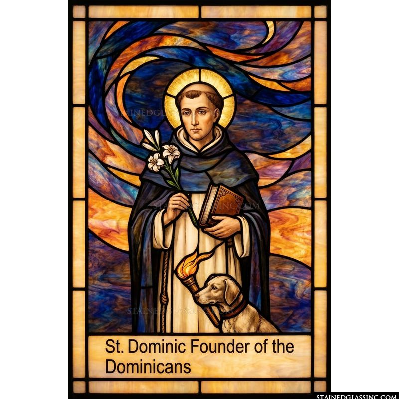 Saint Dominic with Lily and Torch