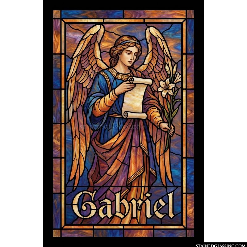 Archangel Gabriel with Scroll and Lily