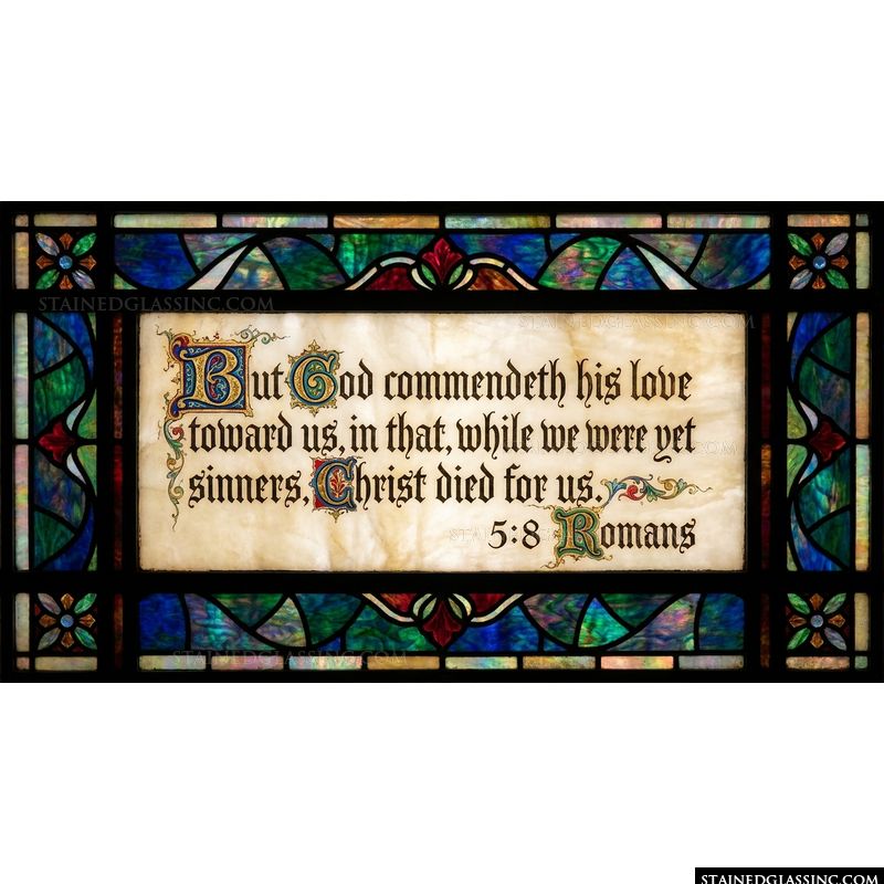 Romans 5:8 Illuminated Scriptural Verse