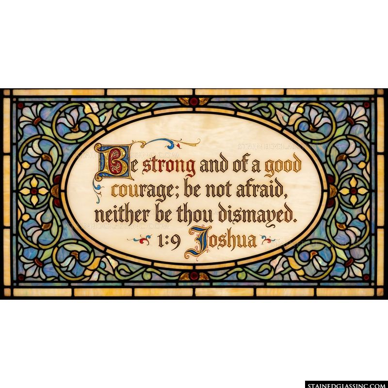 Joshua 1:9 Scripture Verse with Floral Border