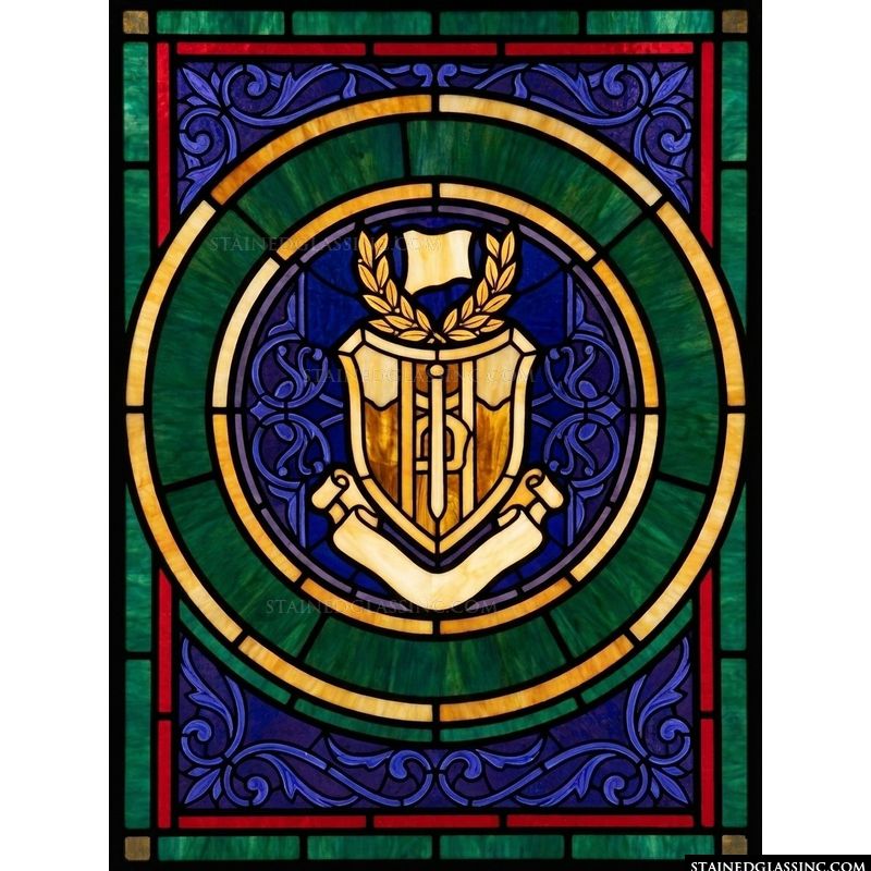 Heraldic Shield and Laurel Emblem