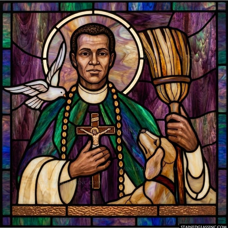 Saint Martin de Porres with Dog and Broom