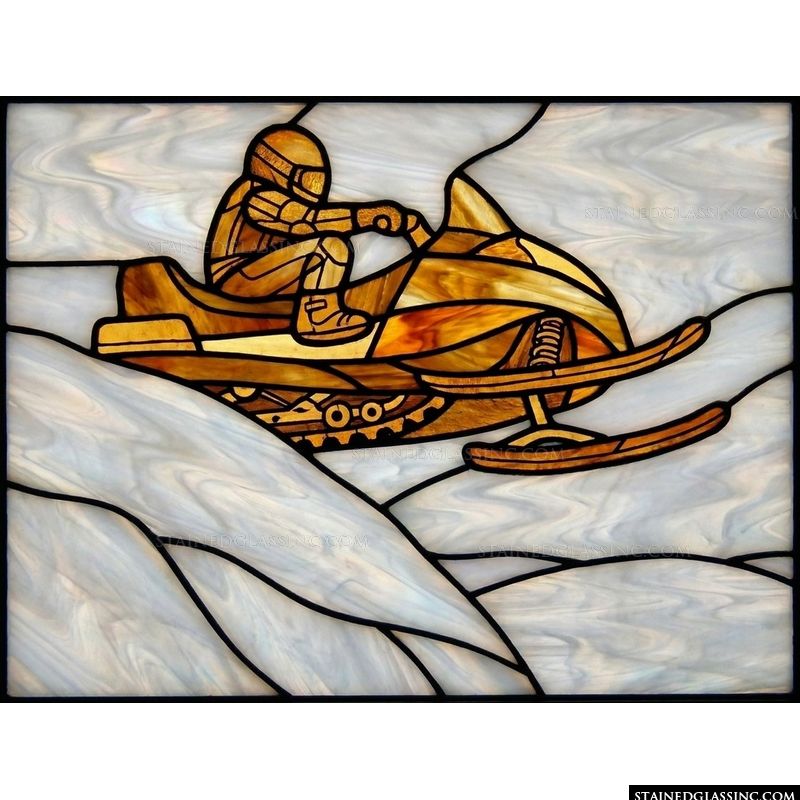 Snowmobiler in Motion