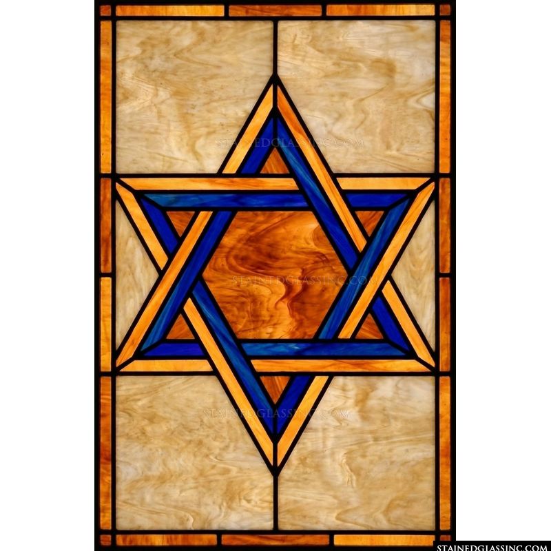 Star of David in Amber and Cobalt