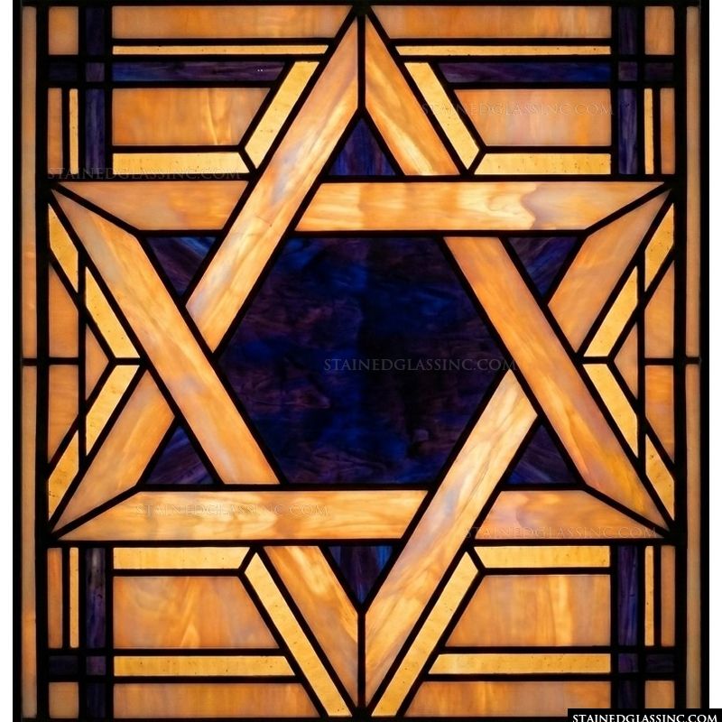 Star of David in Amber and Cobalt