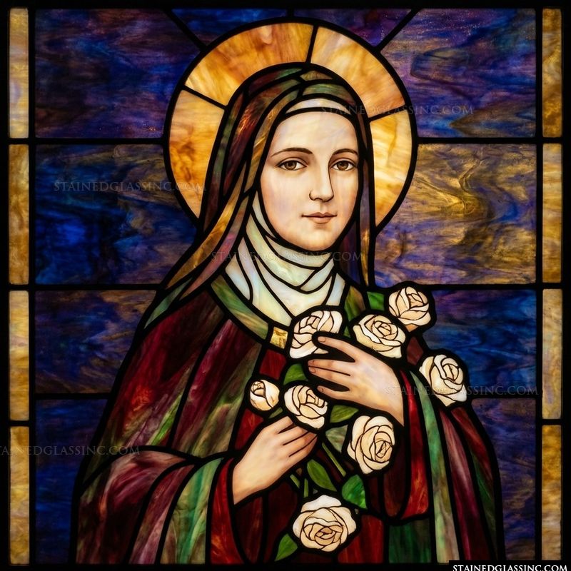Saint Thérèse of Lisieux with Roses
