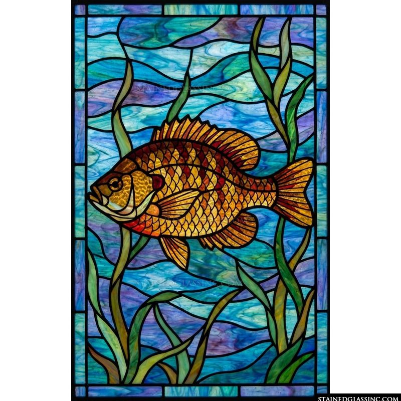 Sunlit Golden Sunfish in Reeds