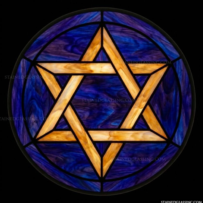 Star of David in Amber and Cobalt
