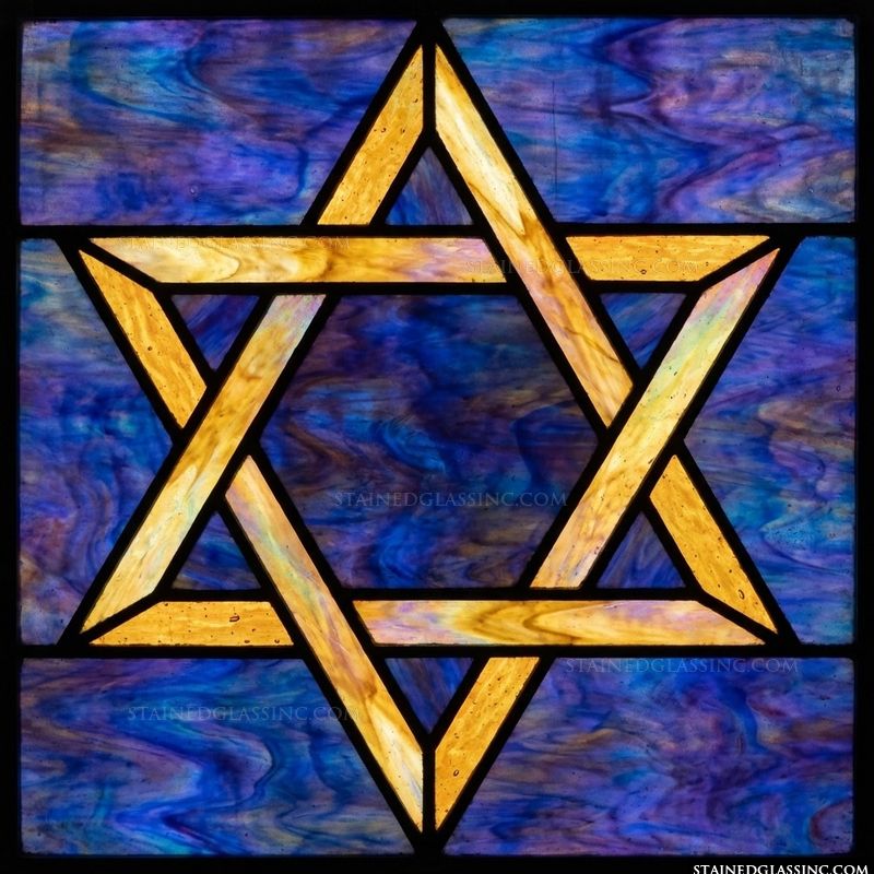 Star of David in Amber and Cobalt