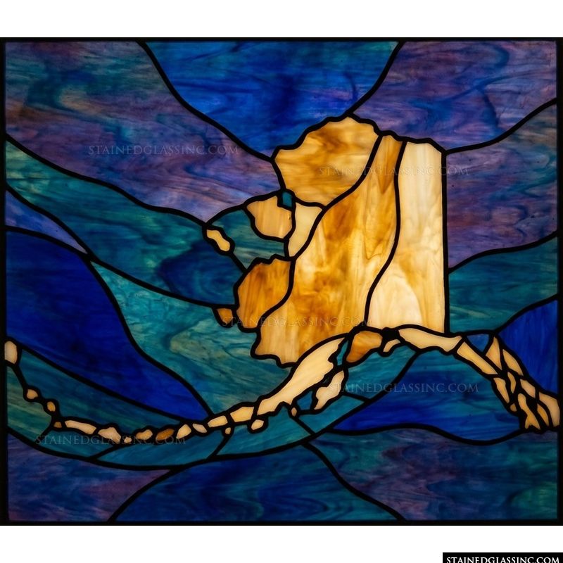 Map of Alaska in Golden Hues