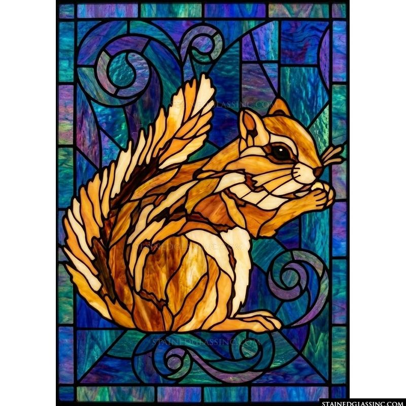 Chipmunk in Amber and Cobalt