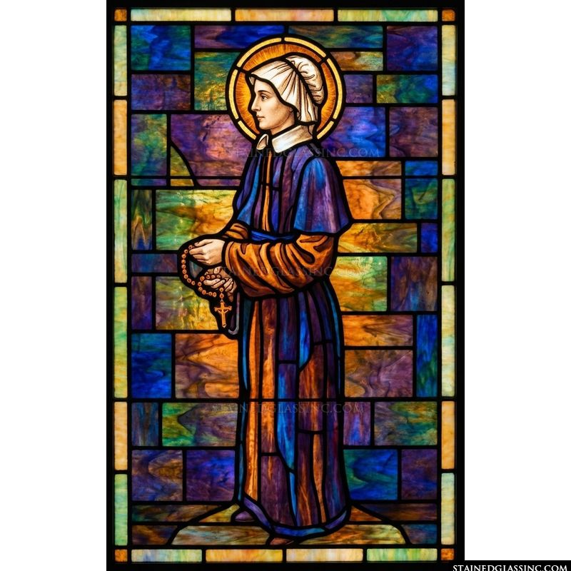 Saint in Prayer with Rosary