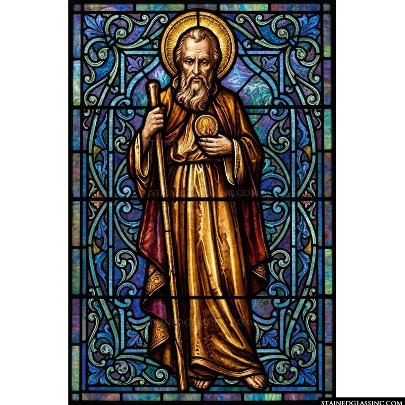 Saint Joseph with Staff and Lily Emblem