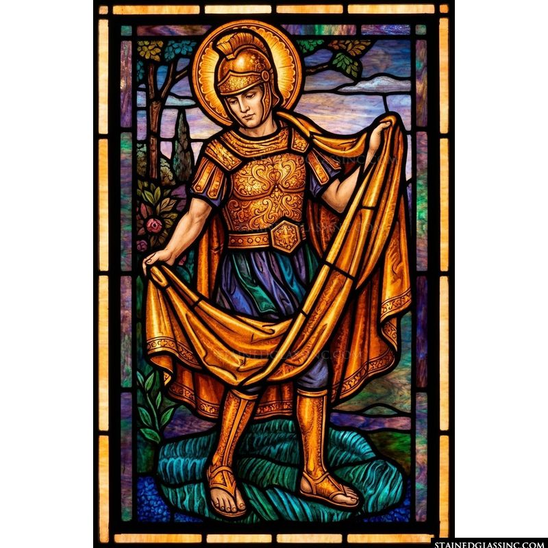 Saint Michael the Archangel in Radiant Gold Armor