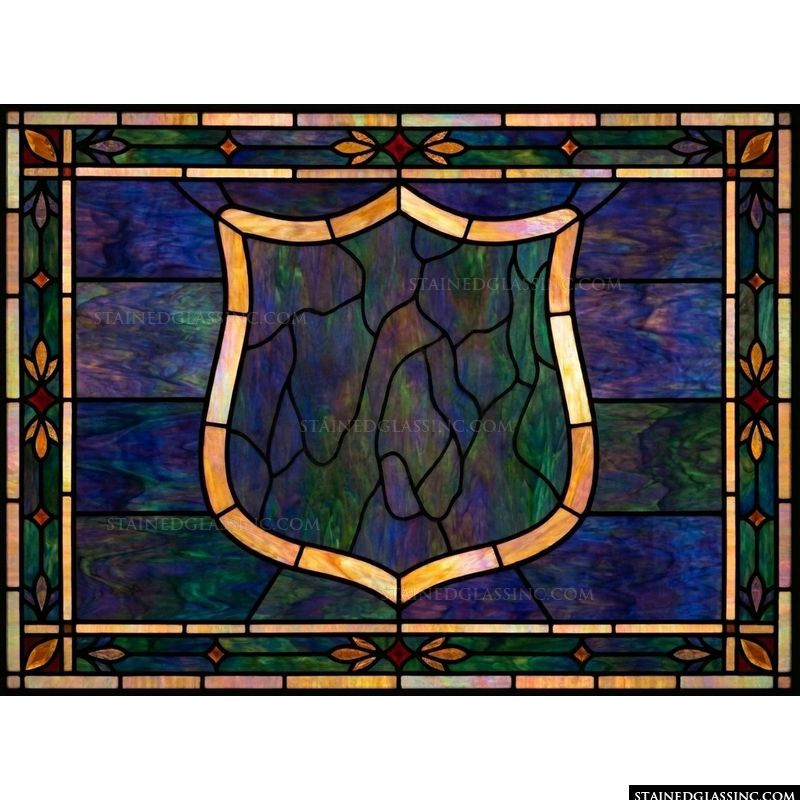 Heraldic Shield in Deep Cobalt and Emerald