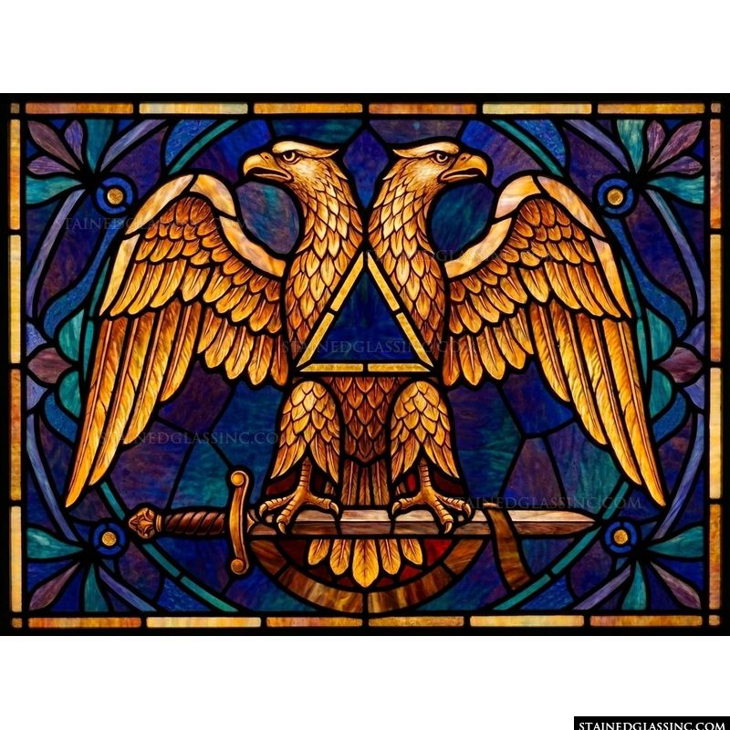 Double-Headed Eagle with Triangle and Sword