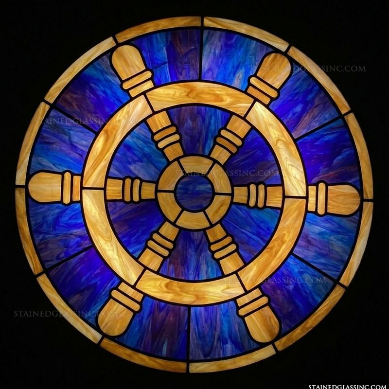 Ship's Wheel in Cobalt Blue
