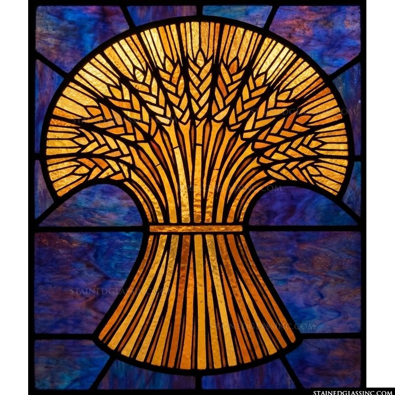 Sheaf of Wheat in Amber and Cobalt