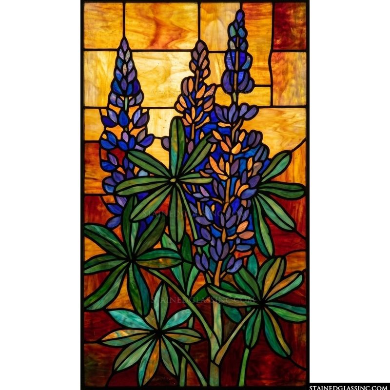 Lupine Bloom in Amber and Sunset Glow