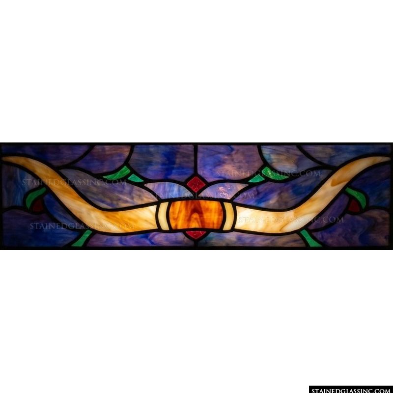 Longhorn Steer Horns in Blue and Amber