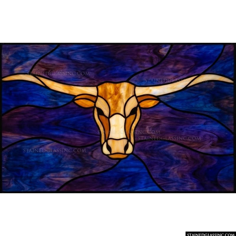 Longhorn Steer in Cobalt and Amber