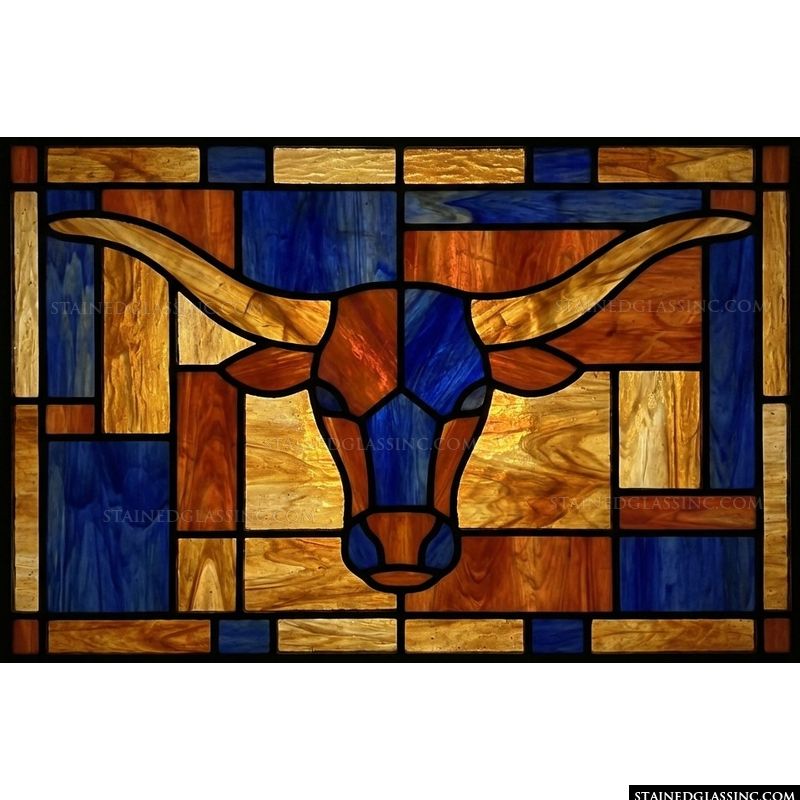 Longhorn Bull in Cobalt and Amber