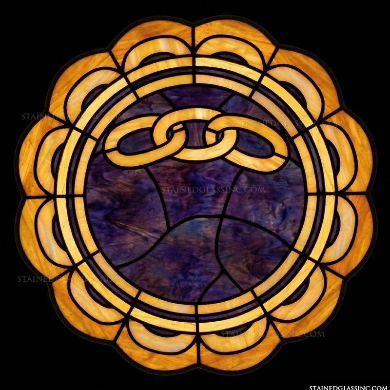 Chained Links Medallion in Amber and Cobalt