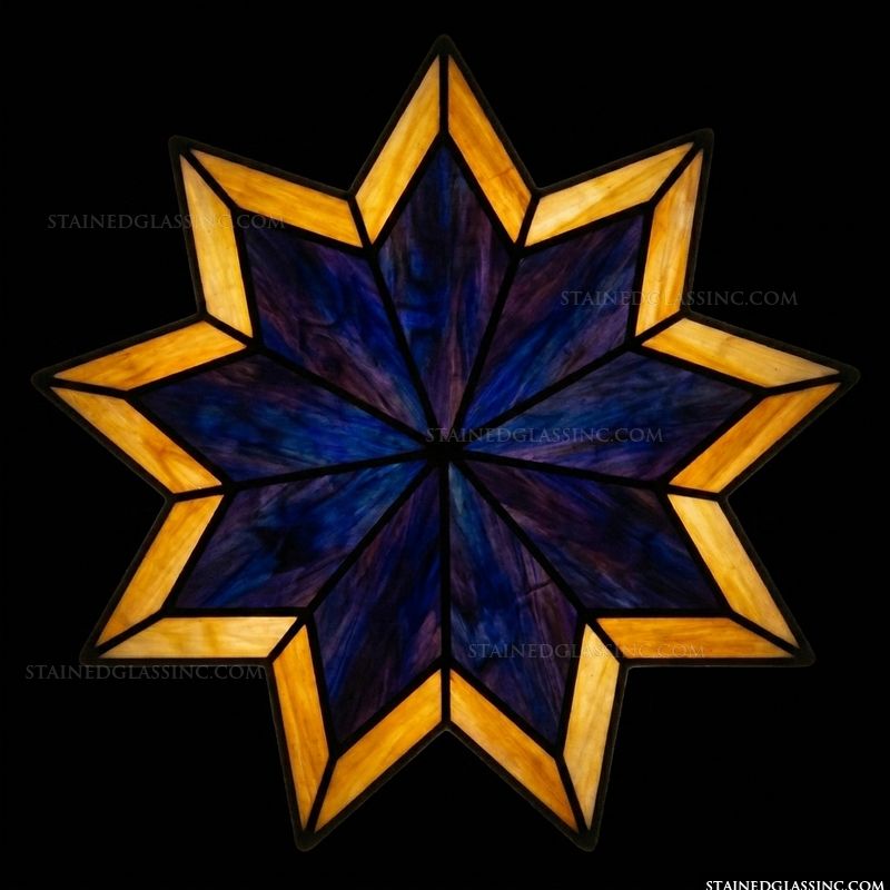 Eight-Pointed Star in Cobalt and Amber