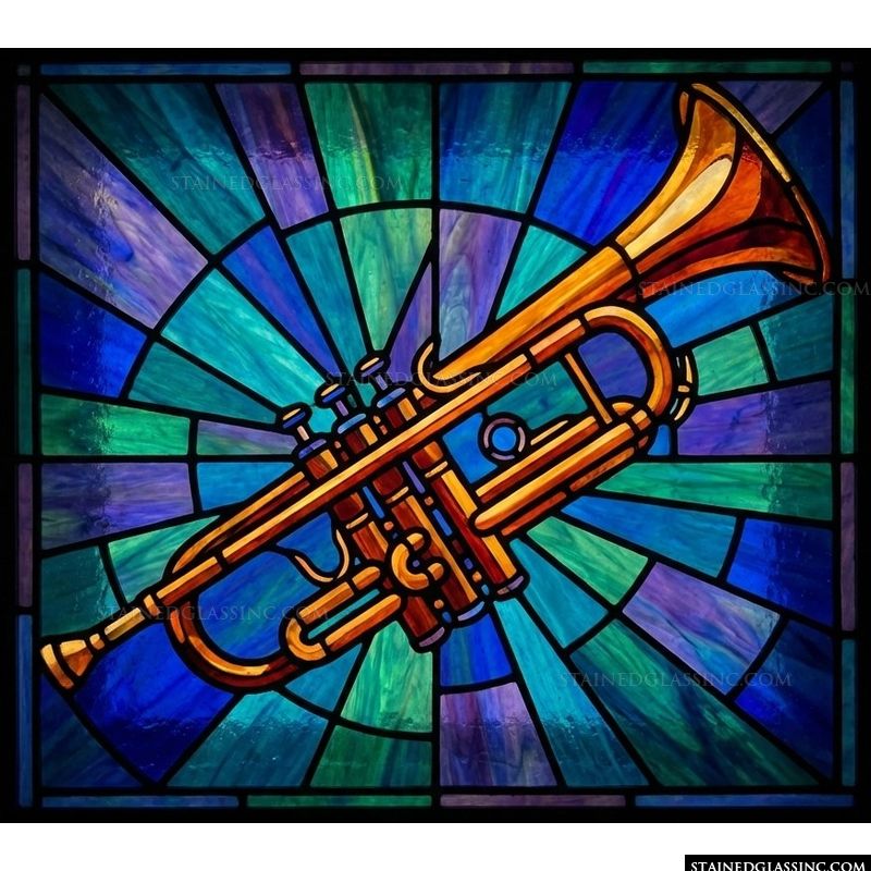 Golden Trumpet in Cobalt and Teal