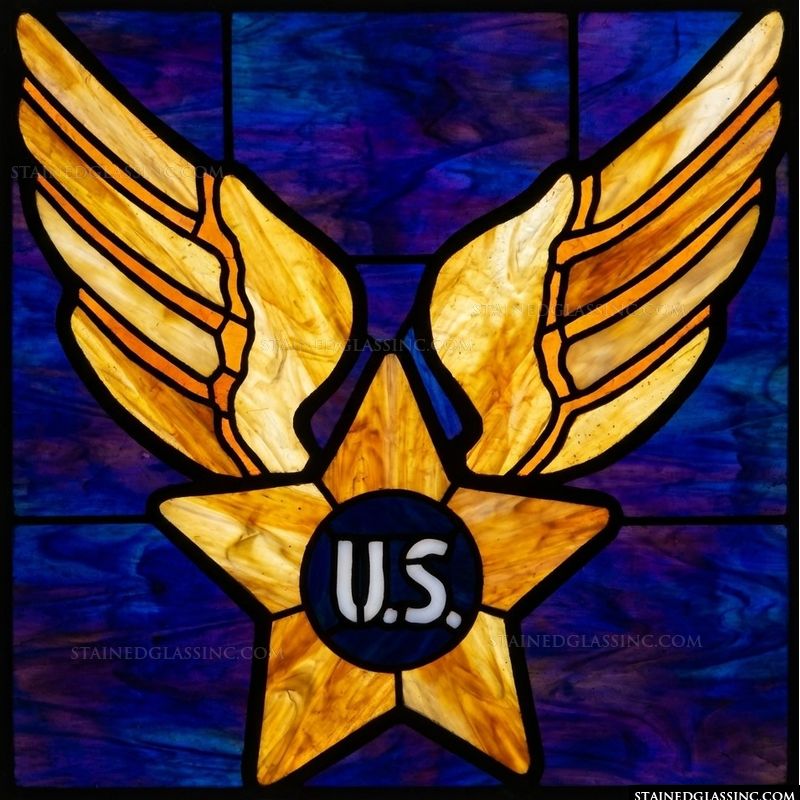 U.S. Air Force Insignia in Amber and Cobalt