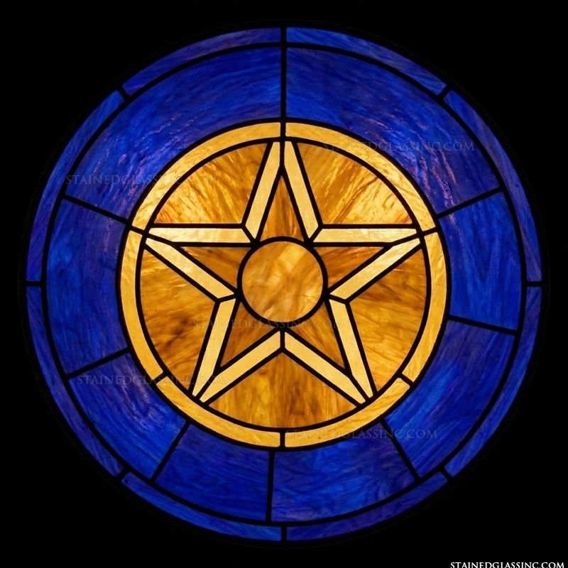 Golden Star Medallion in Cobalt