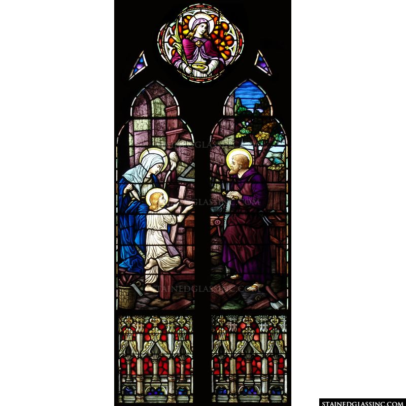 “Holy Family Art” Religious Stained Glass Window