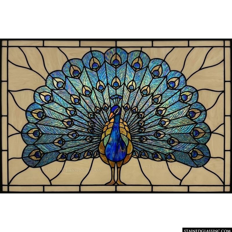 Peacock in Regal Blue and Gold