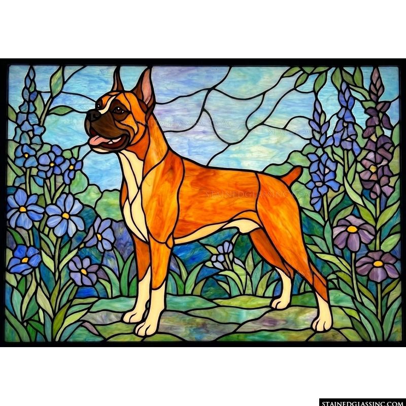 Boxer Dog in Garden Meadow