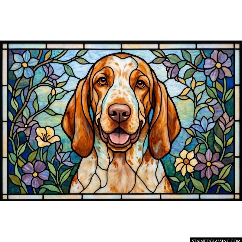Happy Hound in Garden Bloom