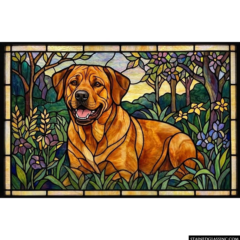 Golden Retriever in a Lush Garden