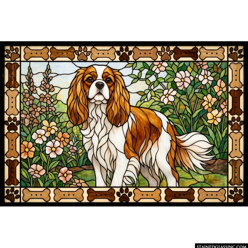 Cavalier King Charles Spaniel in the Garden