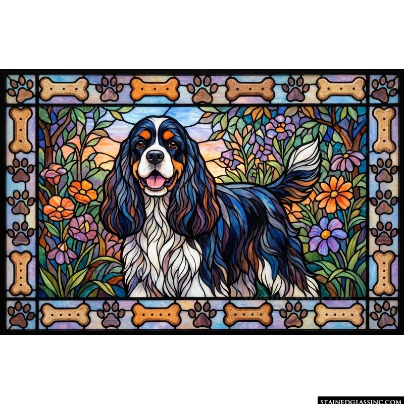 Cavalier King Charles Spaniel in the Garden