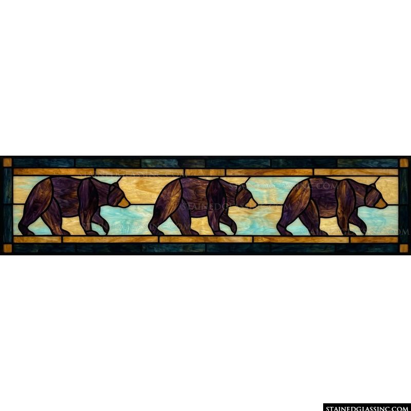 Three Walking Bears in Rustic Tones