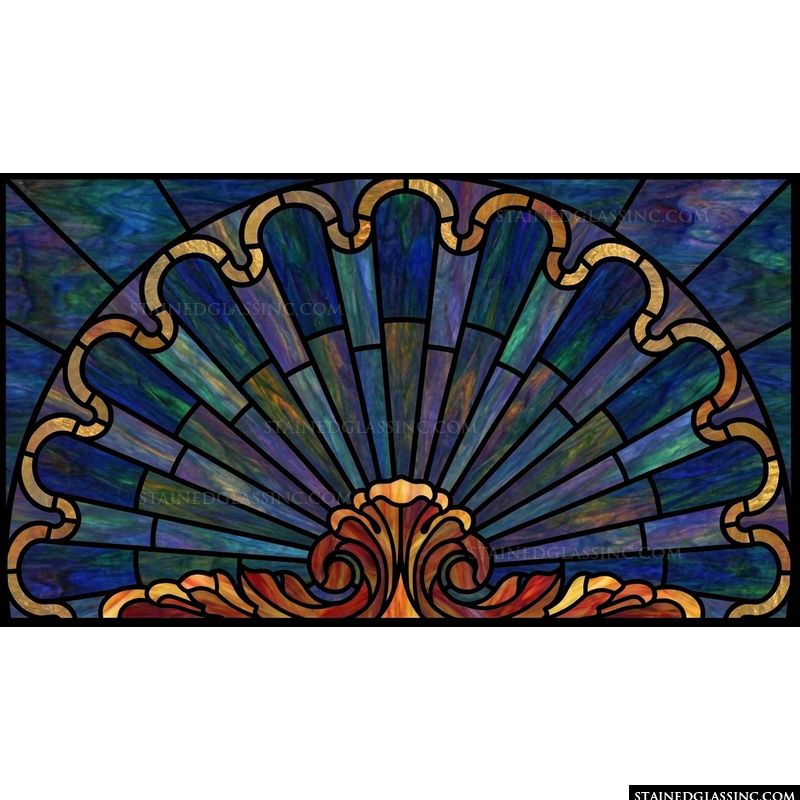 Sunburst Shell in Cobalt and Amber