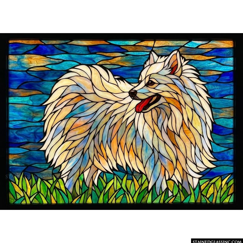 American Eskimo Dog in the Meadow
