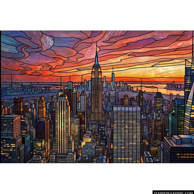 New York City Skyline at Sunset